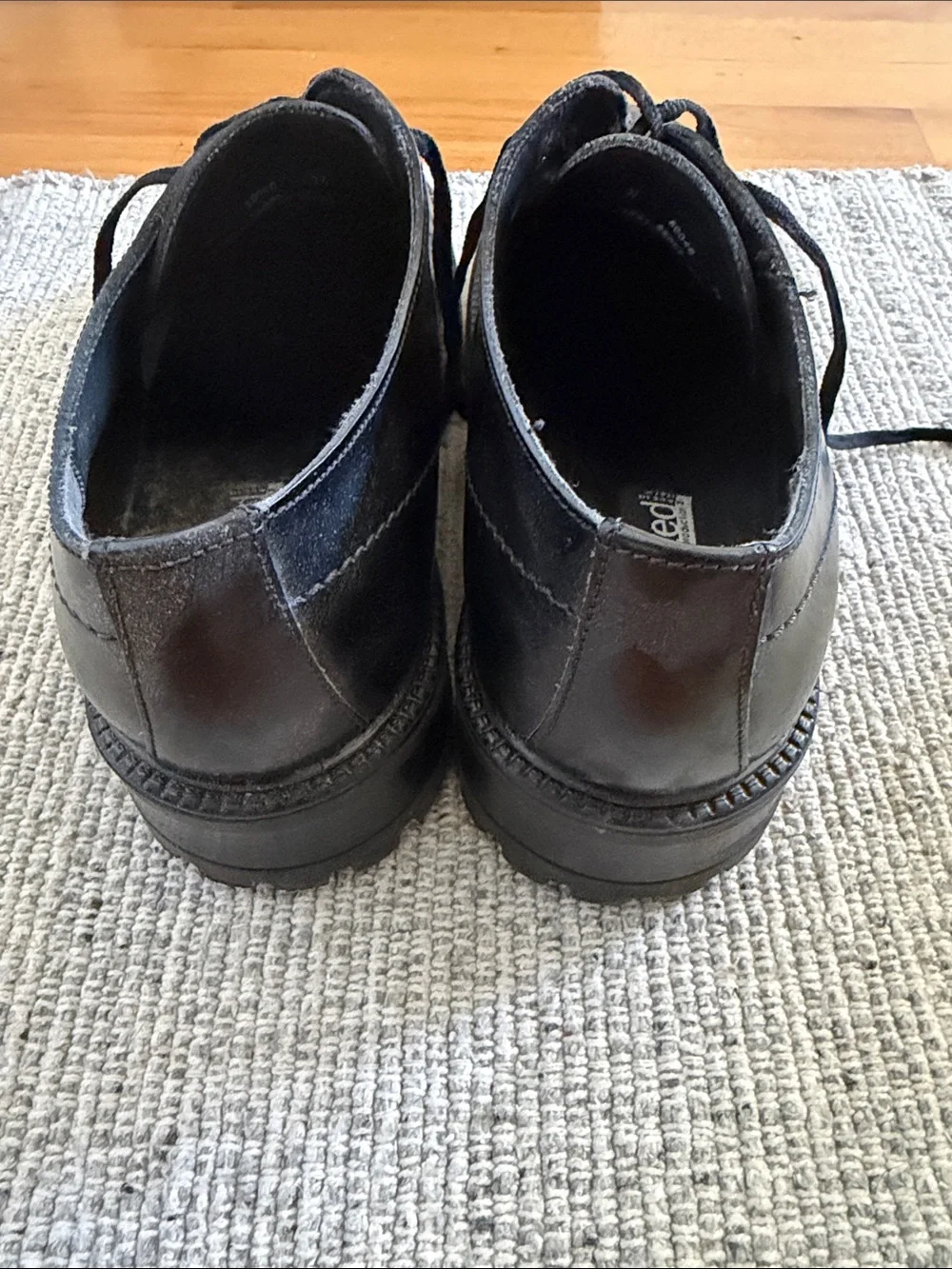 Men's Black Leather Lace-Up Shoes